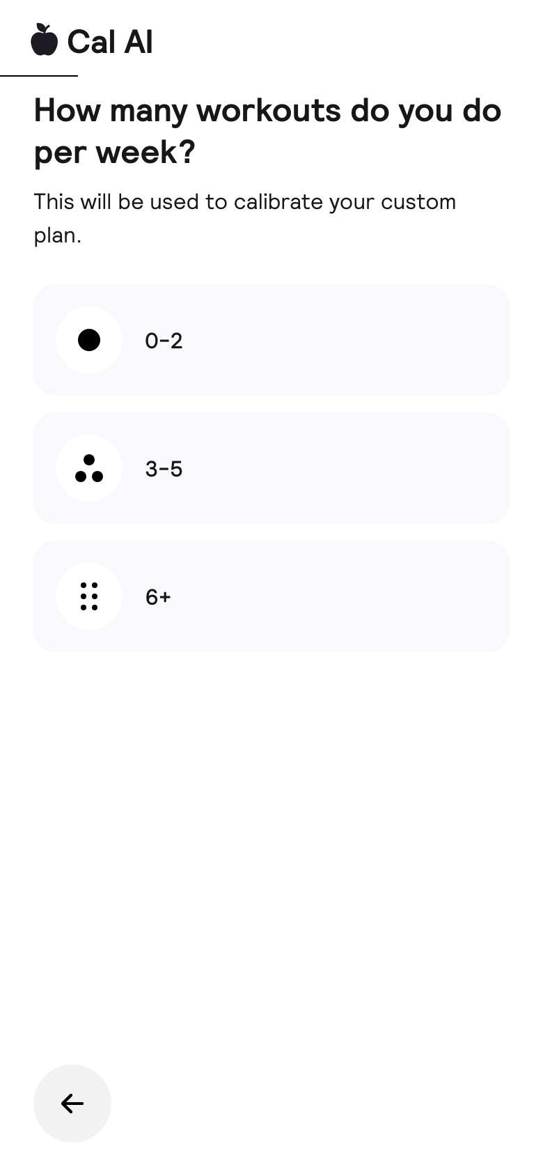 Workouts screen