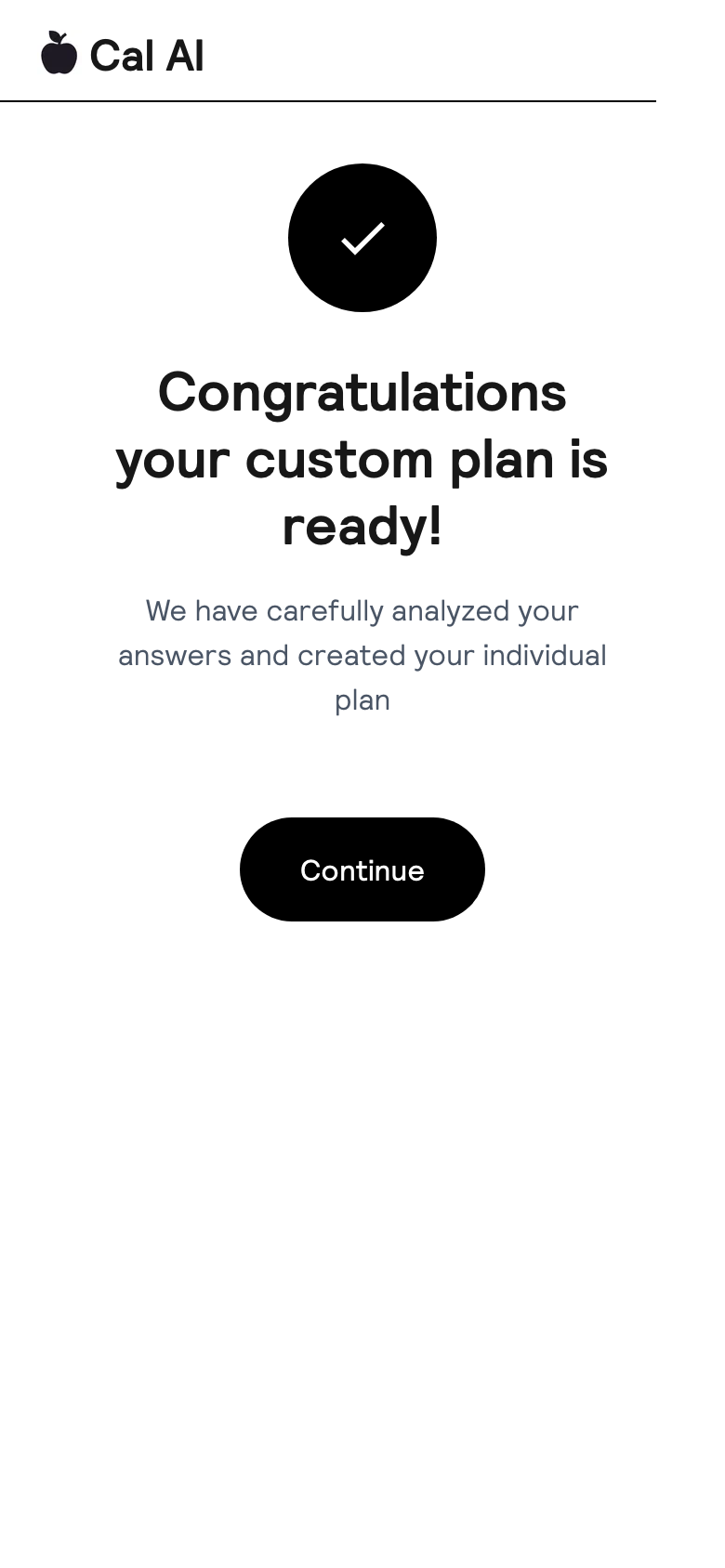 Plan ready screen